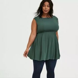 Torrid Forest Green Sleeveless Tunic
